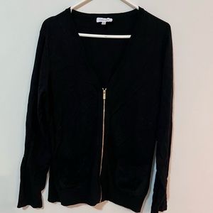 Calvin Klein Sweater | Zippered front, velvet front pockets cardigan
